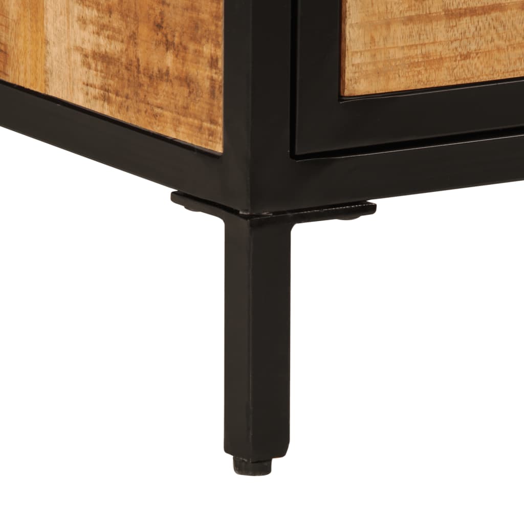 Table de chevet 40x30x52,5 cm bois de manguier massif brut - XIOS