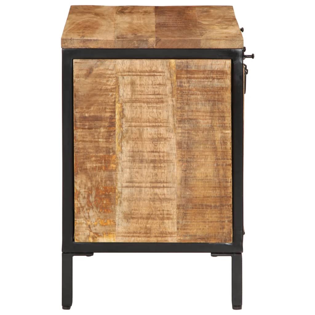 Armoire à chaussures 60x35x53 cm bois de manguier massif brut