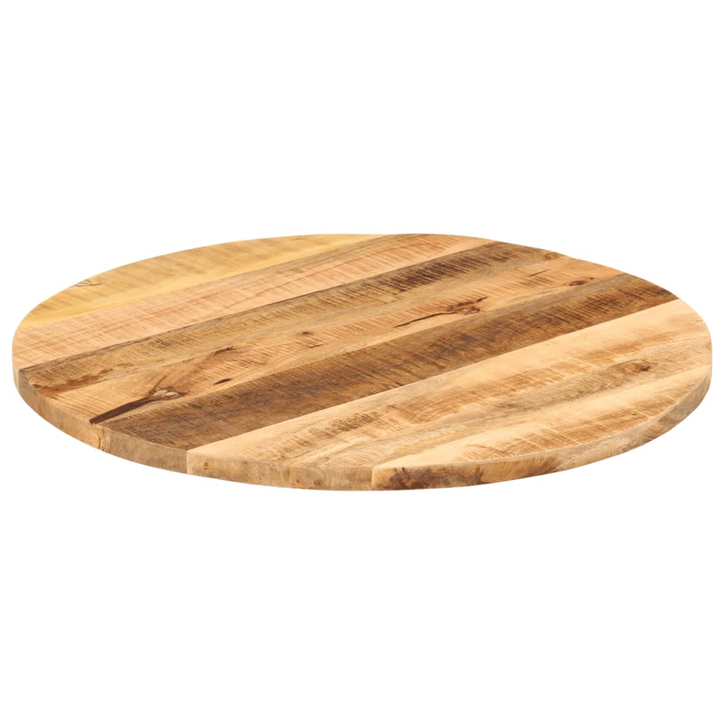 Dessus de table Ø 90x3,8 cm rond bois massif de manguier brut - XIOS