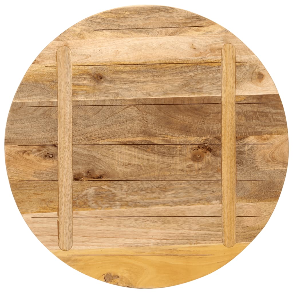 Dessus de table Ø 90x3,8 cm rond bois massif de manguier brut - XIOS