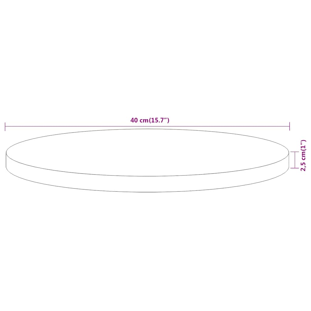 Dessus de table Ø40x2,5 cm rond bois massif d'acacia - XIOS