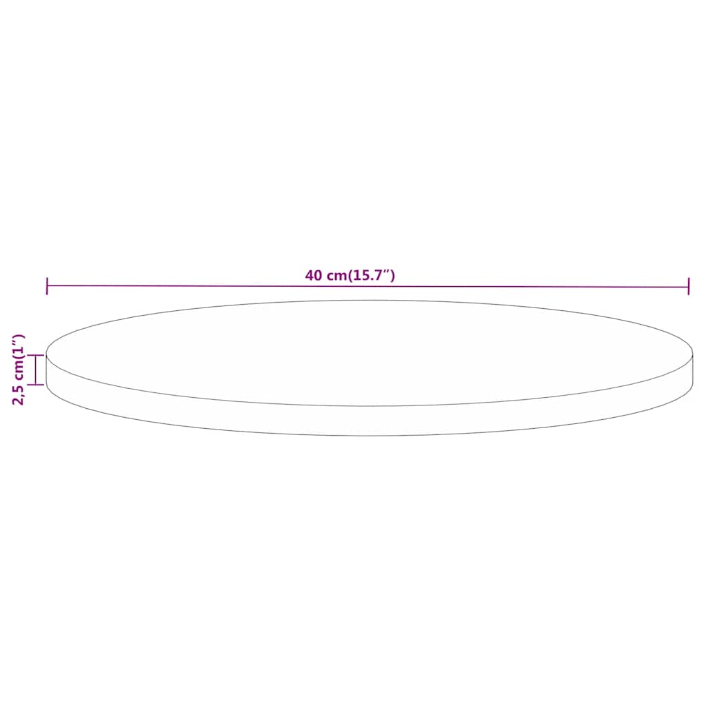 Dessus de table Ø 40x2,5 cm rond bois de manguier massif - XIOS