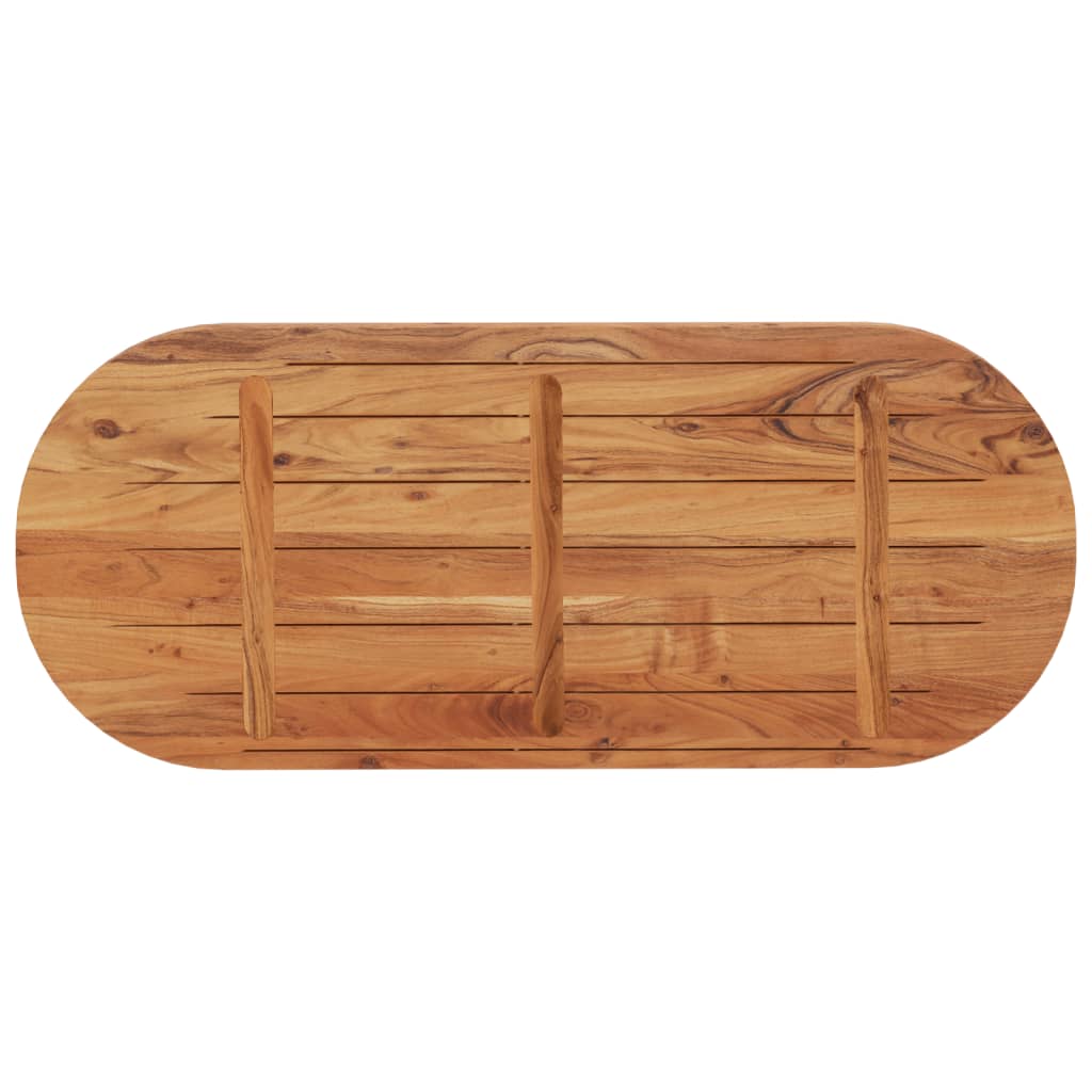 Dessus de table 140x60x2,5 cm ovale bois massif d'acacia - XIOS