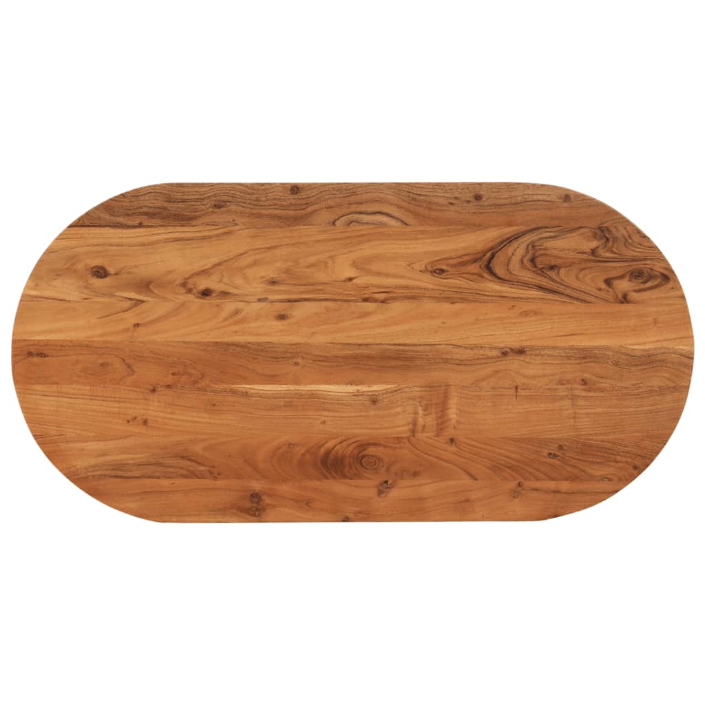 Dessus de table 80x40x3,8 cm ovale bois massif d'acacia