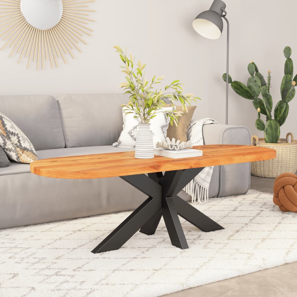 Dessus de table 110x50x3,8 cm ovale bois massif d'acacia - XIOS
