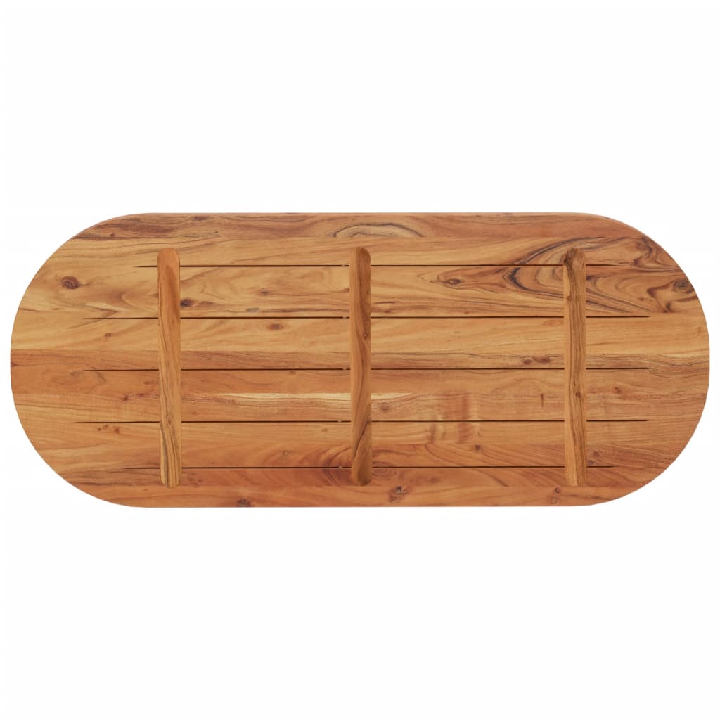 Dessus de table 120x50x3,8 cm ovale bois massif d'acacia - XIOS