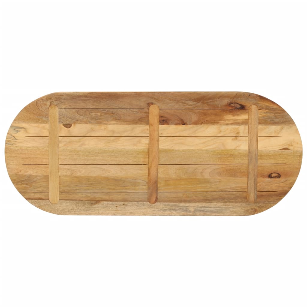 Dessus de table 100x50x3,8cm ovale bois massif de manguier brut - XIOS