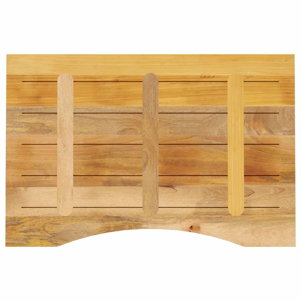 Dessus de bureau avec courbe 90x60x2,5 cm manguier massif brut - XIOS