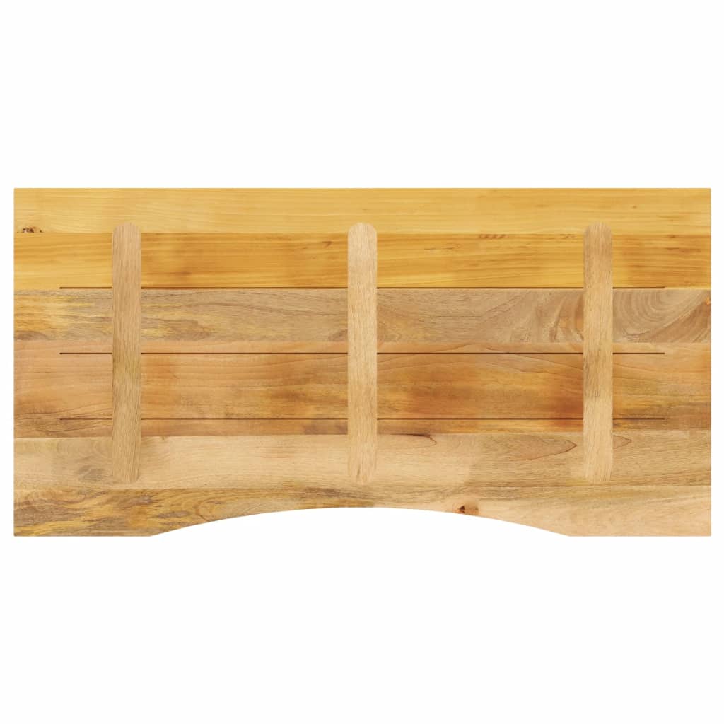 Dessus de bureau avec courbe 120x60x2,5 cm manguier massif brut - XIOS