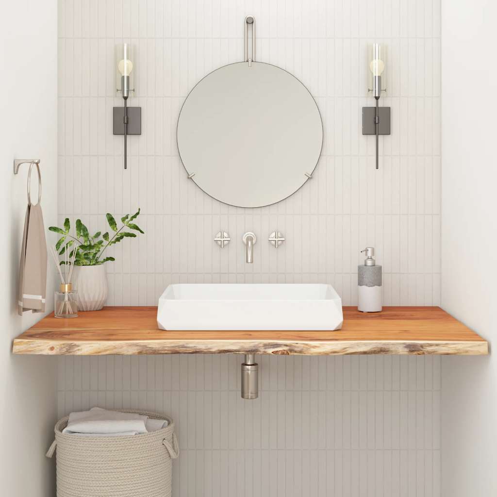 Comptoir de salle de bain 90x60x2,5 cm rectangulaire acacia - XIOS