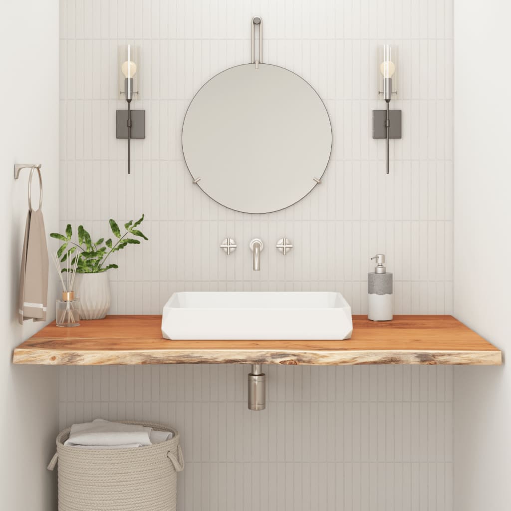 Comptoir de salle de bain 110x60x2,5 cm rectangulaire acacia - XIOS