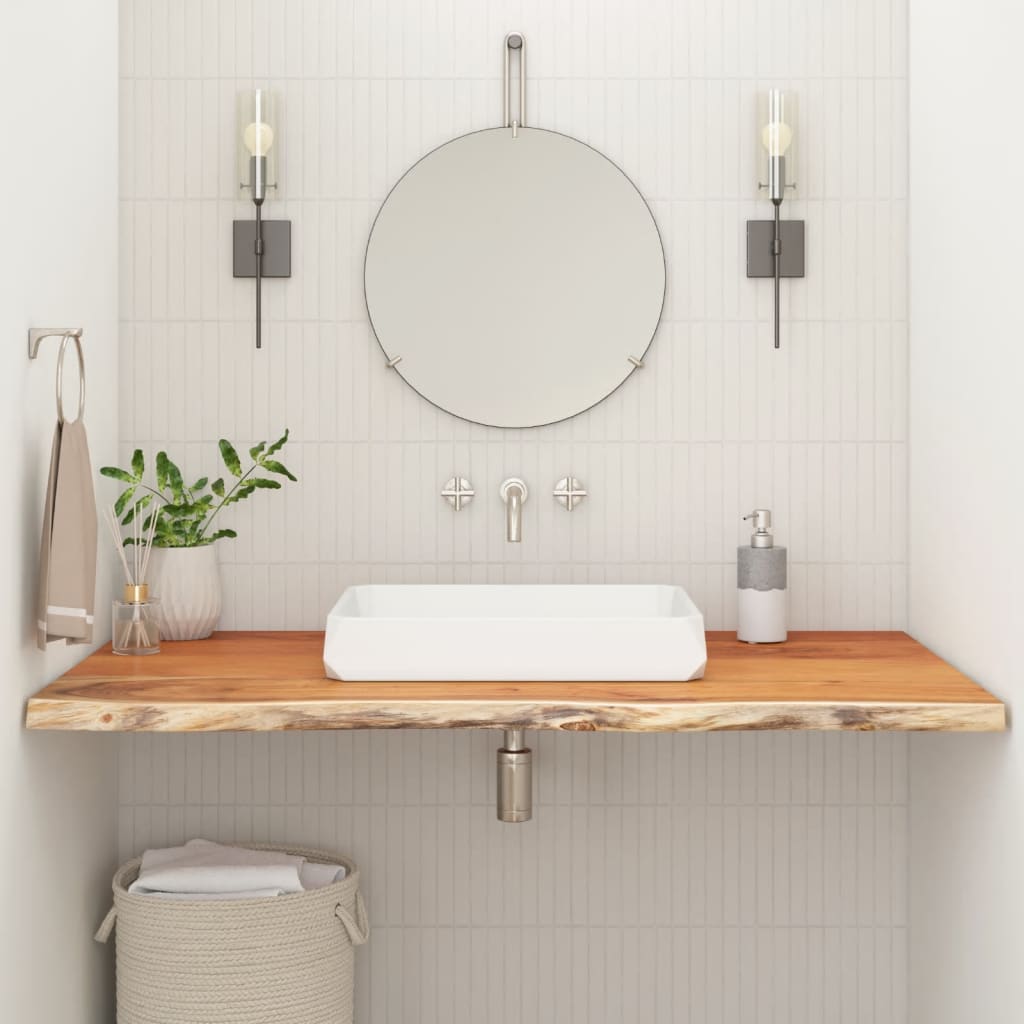 Comptoir de salle de bain 120x60x2,5 cm rectangulaire acacia - XIOS