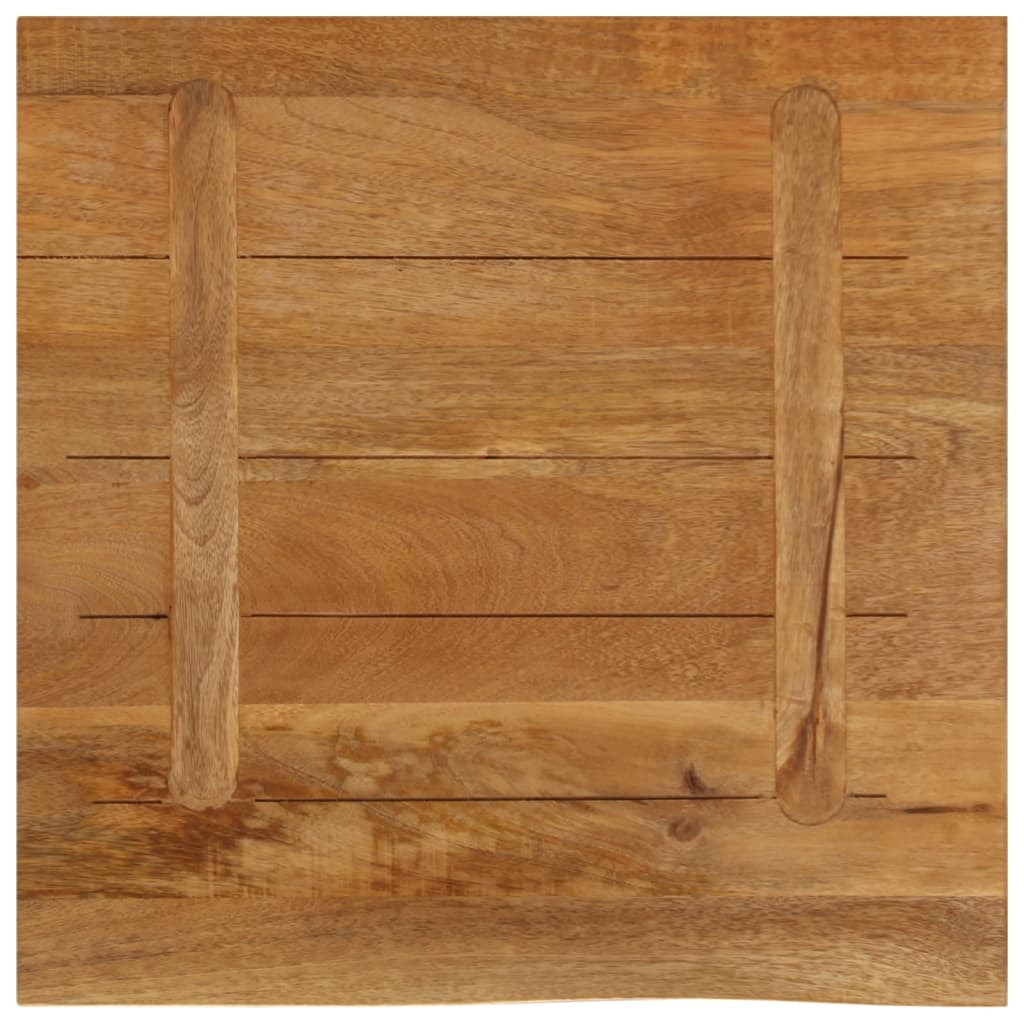 Dessus de table à bord vivant 80x80x3,8 cm bois massif manguier - XIOS
