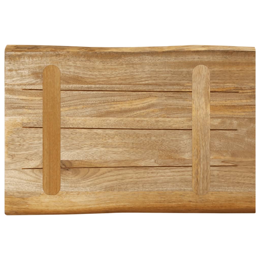 Dessus de table bord vivant 70x40x3,8 cm bois de manguier brut - XIOS