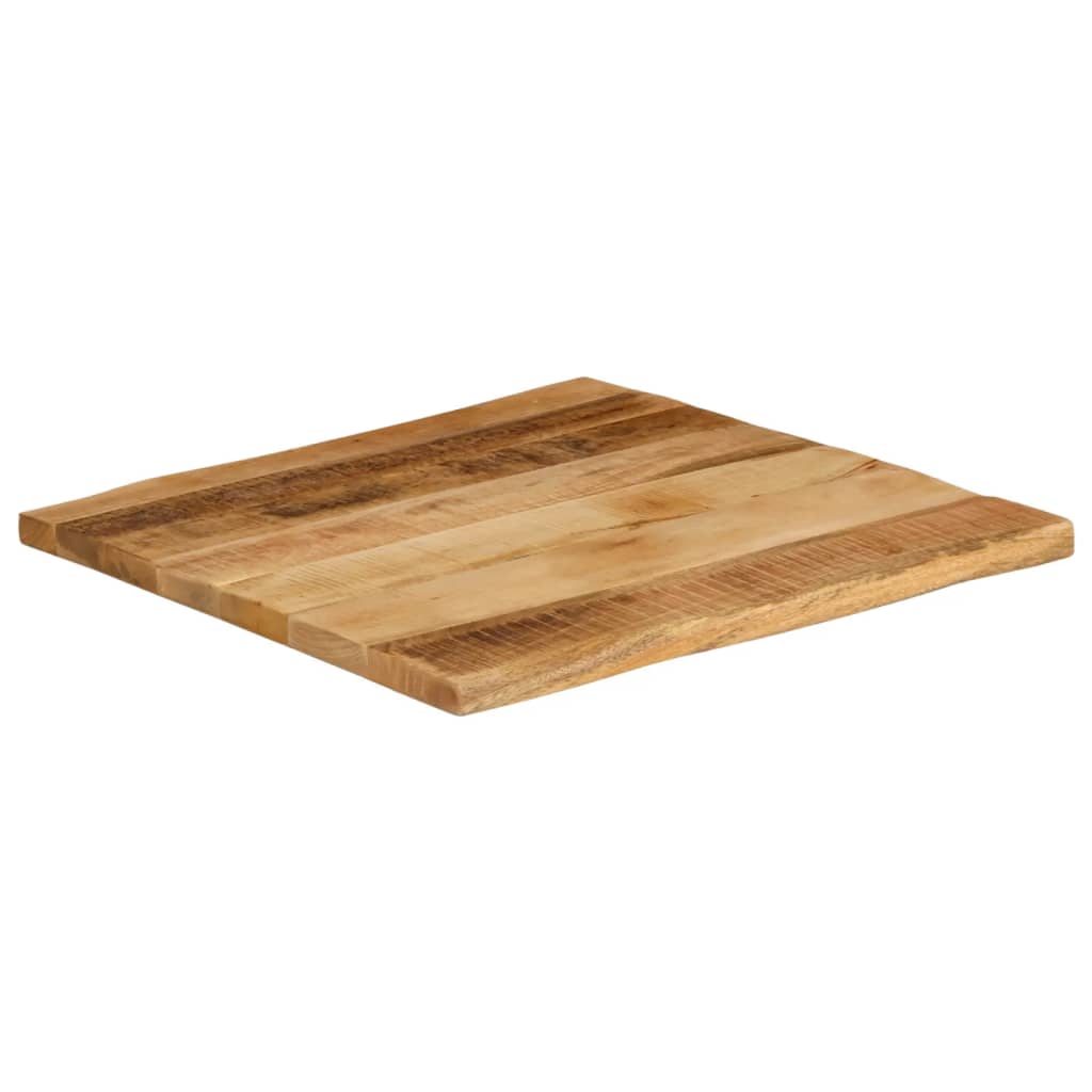 Dessus de table bord vivant 60x60x3,8 cm bois de manguier brut - XIOS