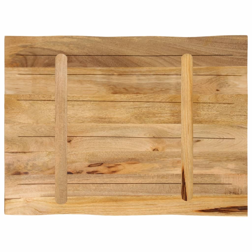 Dessus de table bord vivant 80x60x3,8 cm bois de manguier brut - XIOS