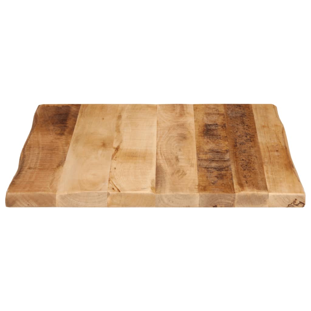 Dessus de table bord vivant 80x80x3,8 cm bois de manguier brut - XIOS