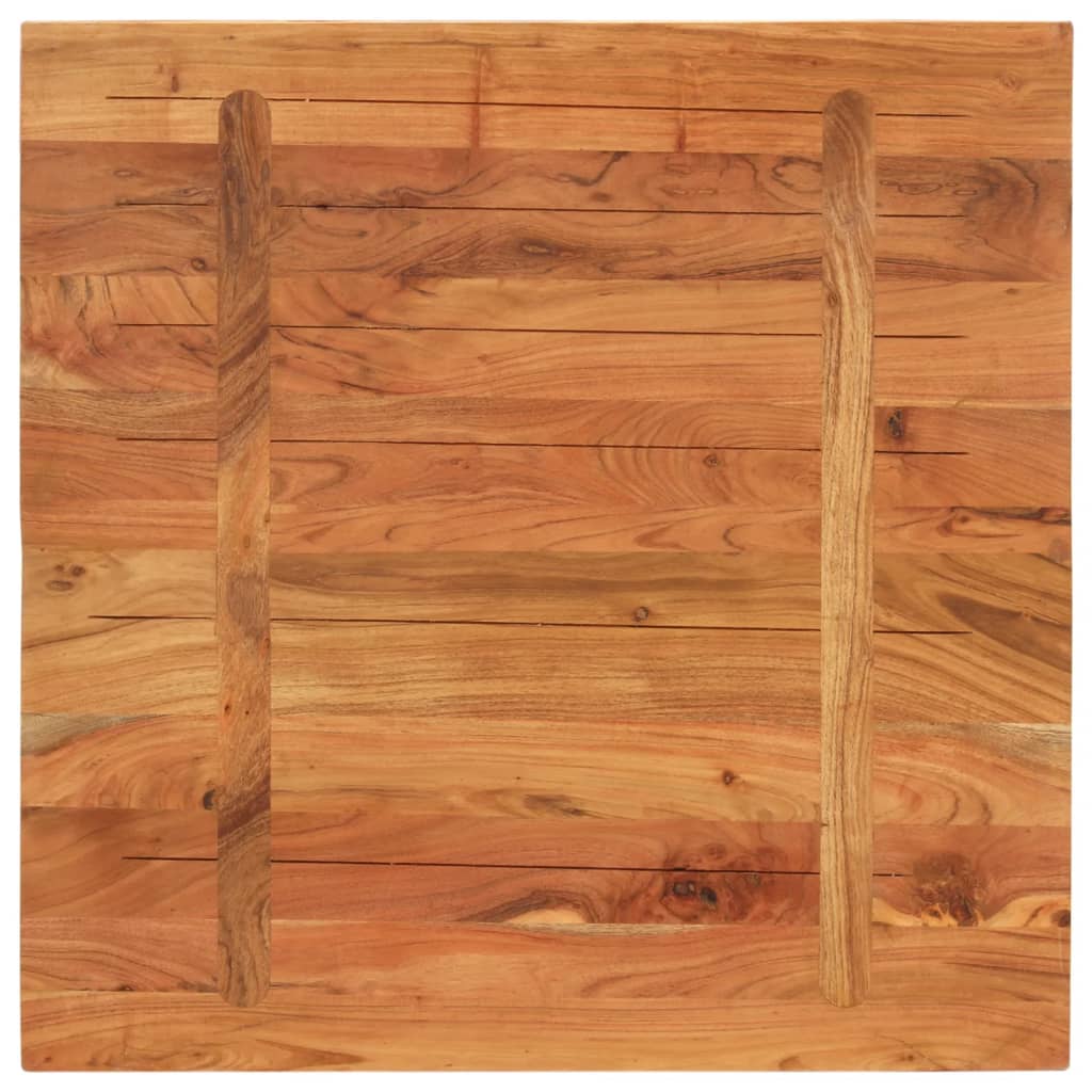 Dessus de table 80x80x2,5 cm carré bois massif d'acacia