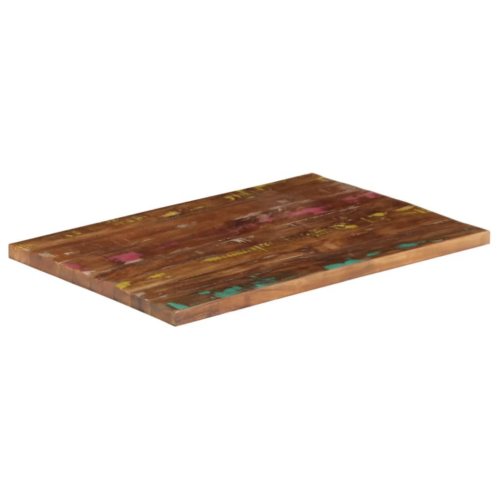 Dessus de table 90x60x3,8 cm rectangulaire bois massif récupéré - XIOS