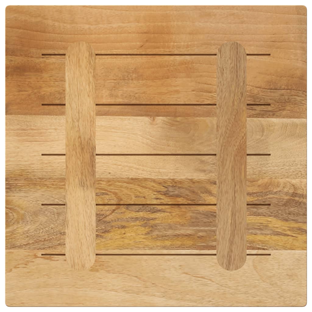 Dessus de table 40x40x2,5 cm carré bois massif de manguier brut