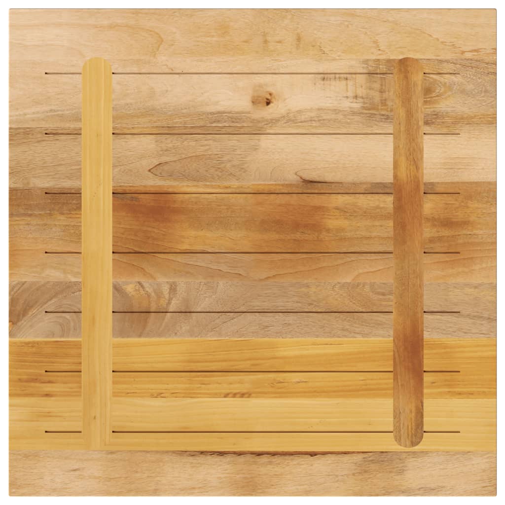 Dessus de table 80x80x1,5 cm carré bois massif de manguier brut - XIOS
