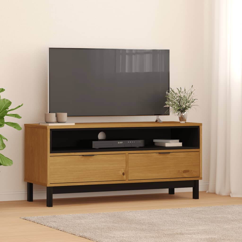 Meuble TV FLAM 110x40x50 cm bois massif de pin - XIOS