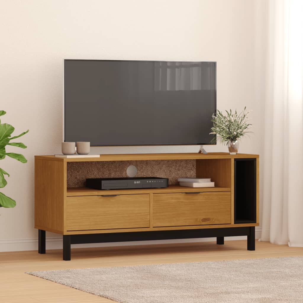 Meuble TV FLAM 110x40x50 cm bois massif de pin - XIOS