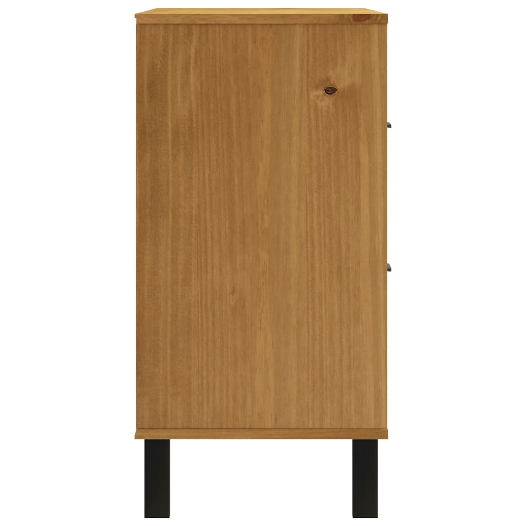 Buffet avec porte vitrée FLAM 80x40x80 cm bois massif de pin - XIOS