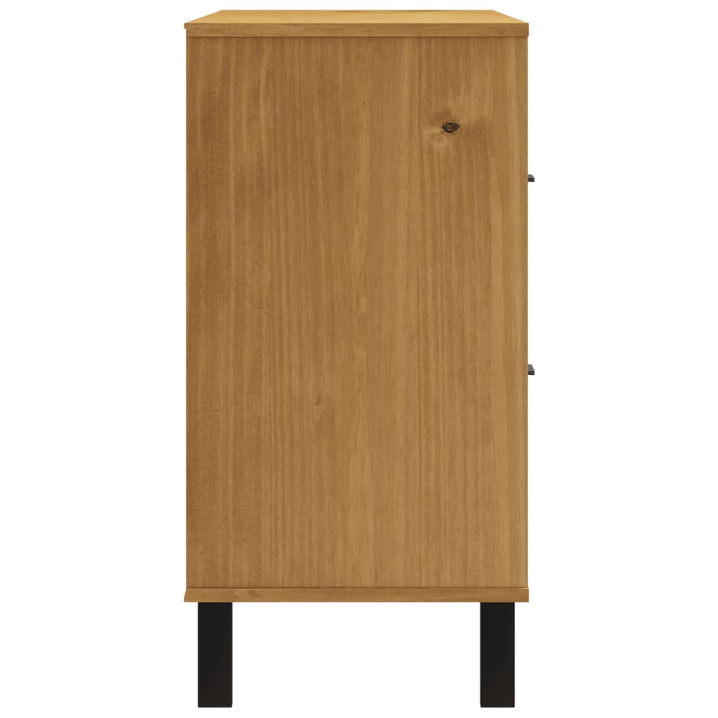 Buffet avec porte vitrée FLAM 110x40x80 cm bois massif de pin - XIOS