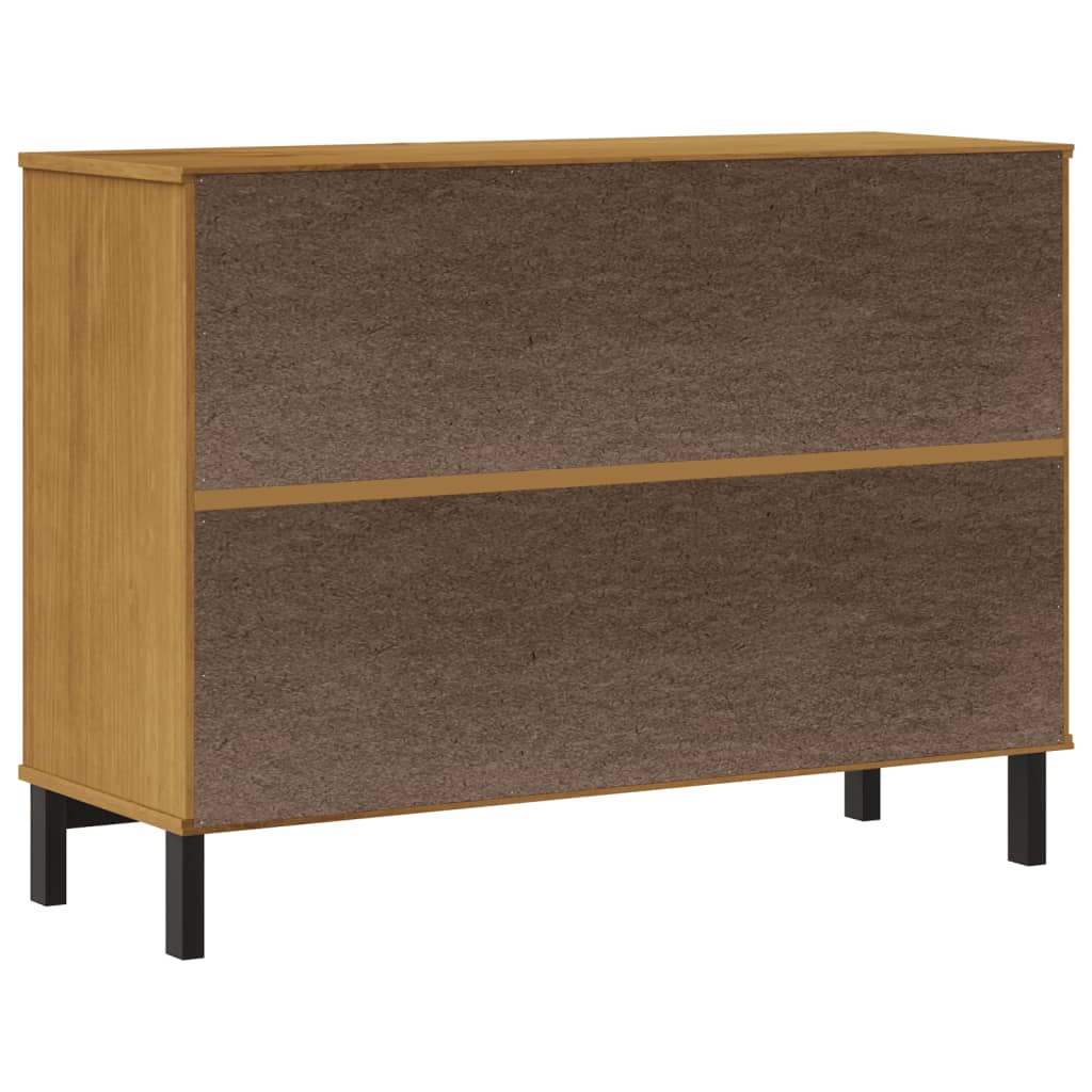 Buffet avec porte vitrée FLAM 110x40x80 cm bois massif de pin - XIOS