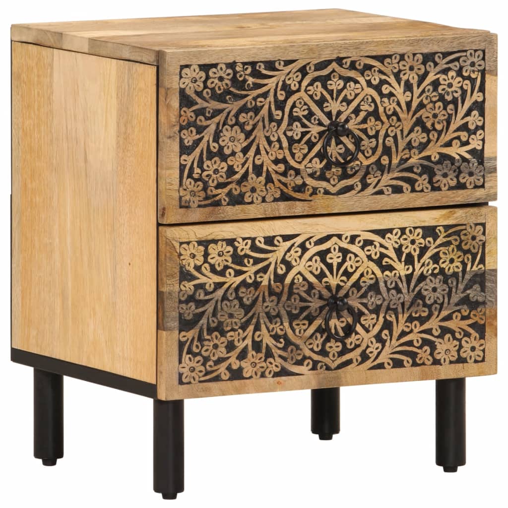 Table de chevet 40x33x46 cm Bois de manguier solide - XIOS