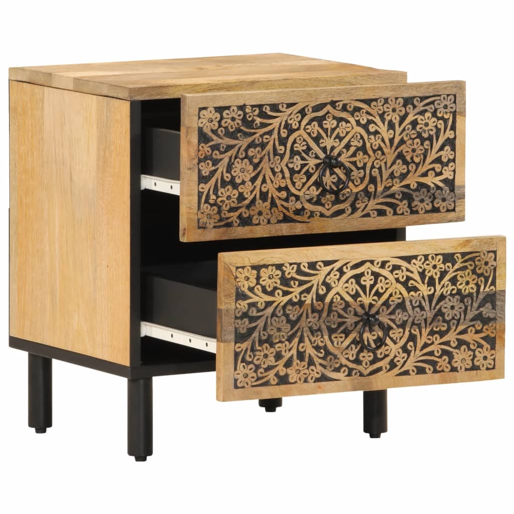 Table de chevet 40x33x46 cm Bois de manguier solide - XIOS