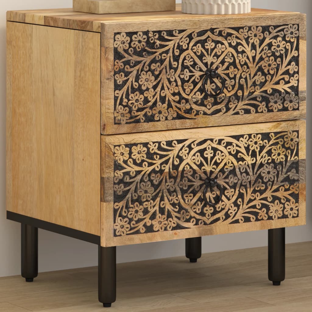 Table de chevet 40x33x46 cm Bois de manguier solide - XIOS