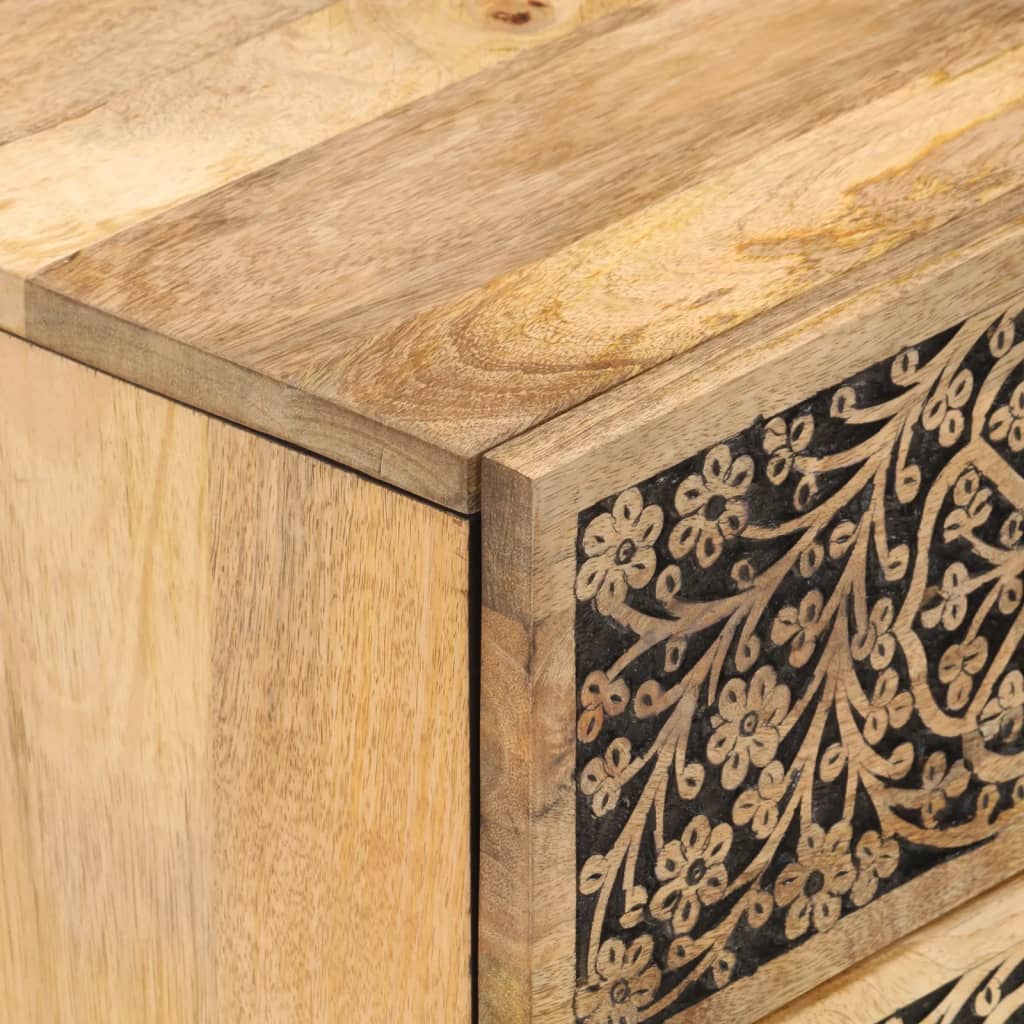 Tables de chevet 2 pcs 40x33x46 cm Bois de manguier solide - XIOS