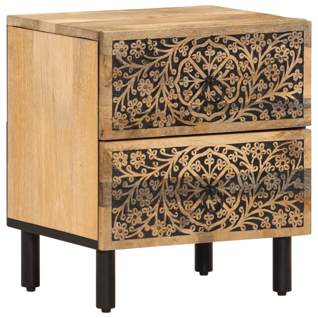 Tables de chevet 2 pcs 40x33x46 cm Bois de manguier solide - XIOS