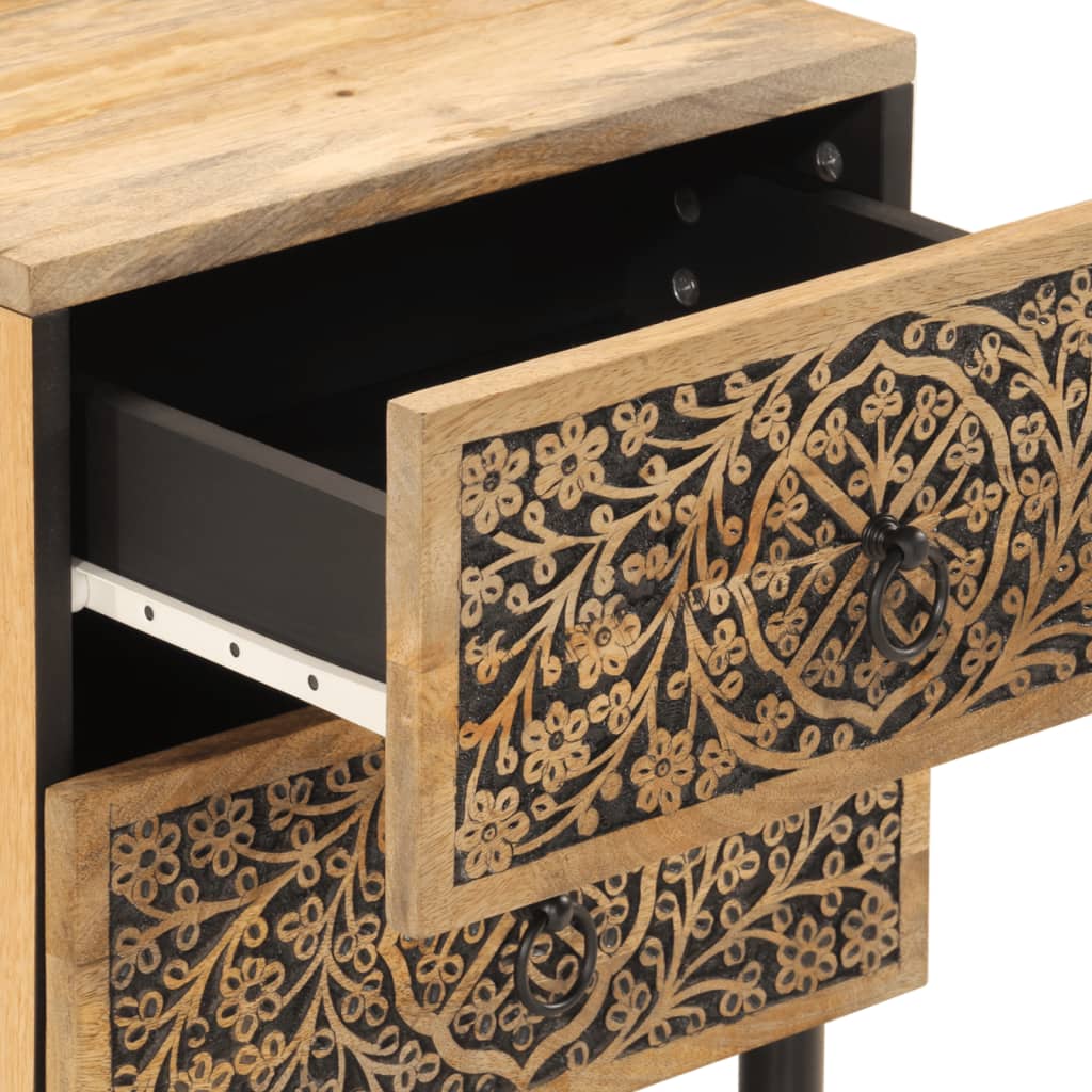 Tables de chevet 2 pcs 40x33x46 cm Bois de manguier solide - XIOS