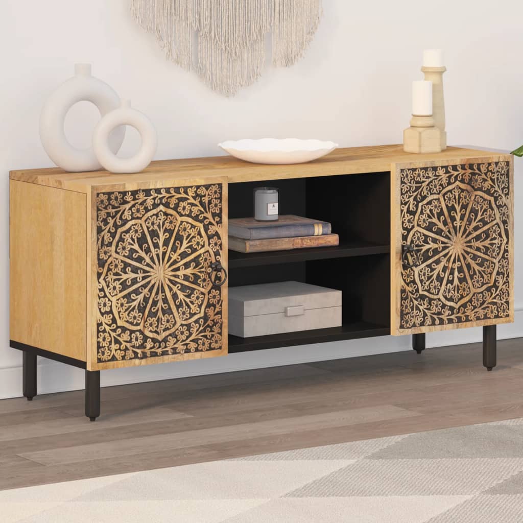 Meuble TV 105x33x46 cm Bois massif de manguier - XIOS