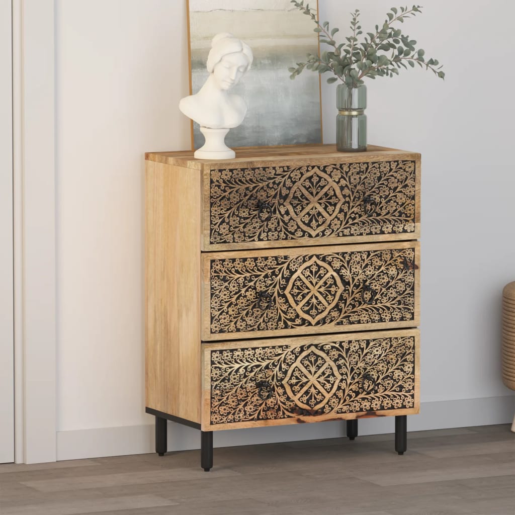 Armoire latérale 60x33x75 cm bois massif de manguier - XIOS