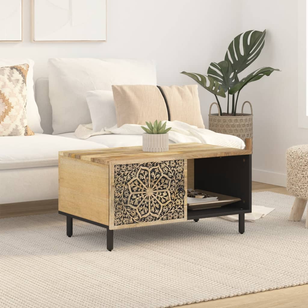 Table basse 80x50x40 cm bois de manguier massif - XIOS