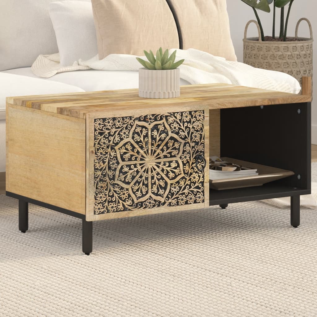 Table basse 80x50x40 cm bois de manguier massif - XIOS
