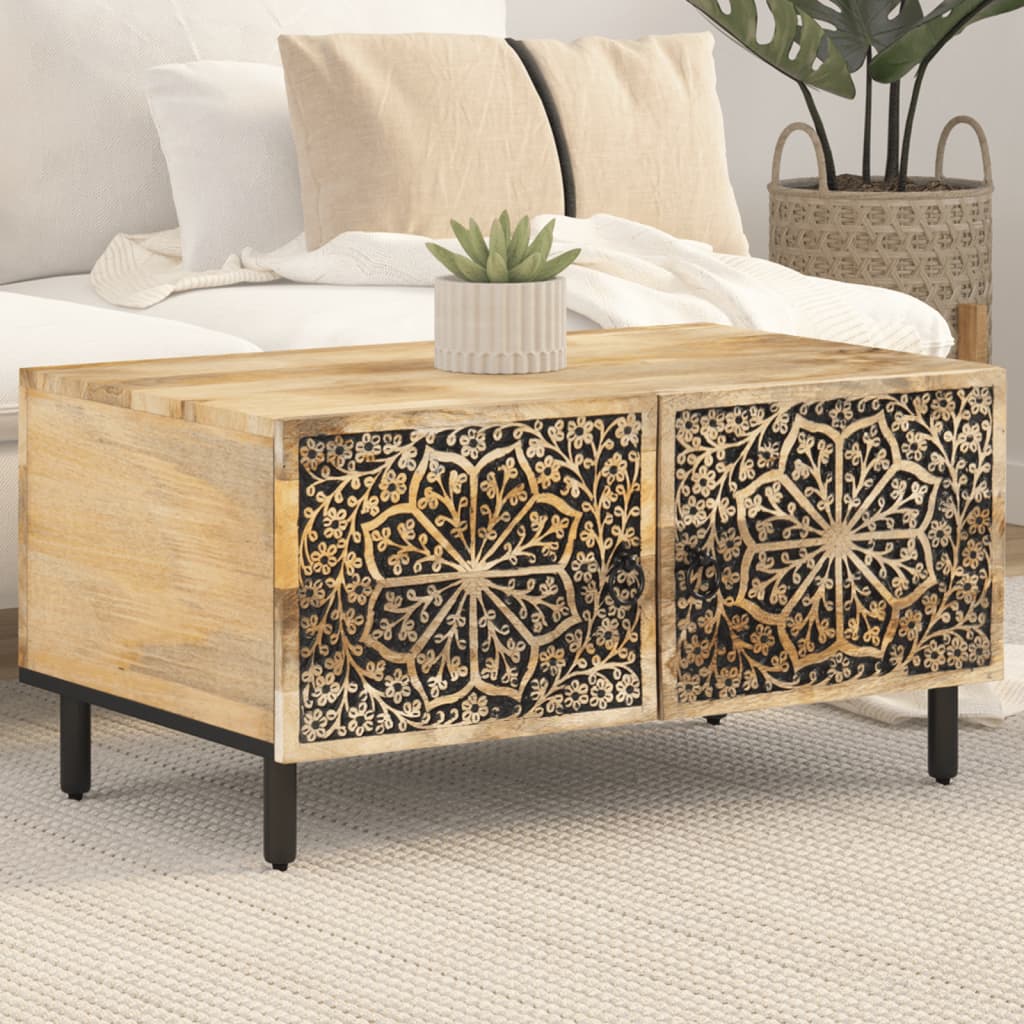 Table basse 80x50x40 cm bois de manguier massif - XIOS