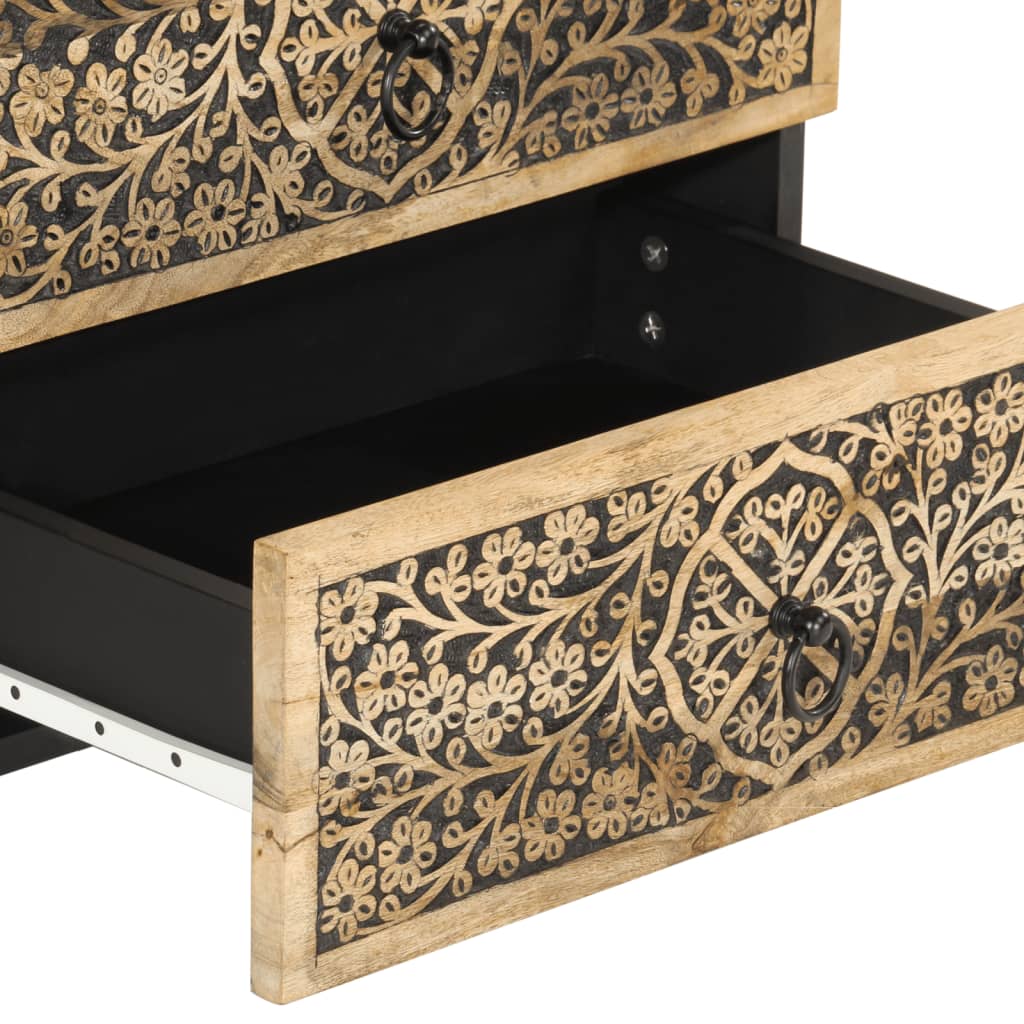 Table de chevet 50x33x60 cm bois de manguier massif - XIOS