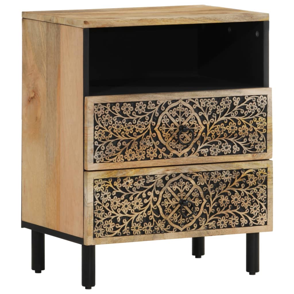 Table de chevet 50x33x60 cm bois de manguier massif - XIOS