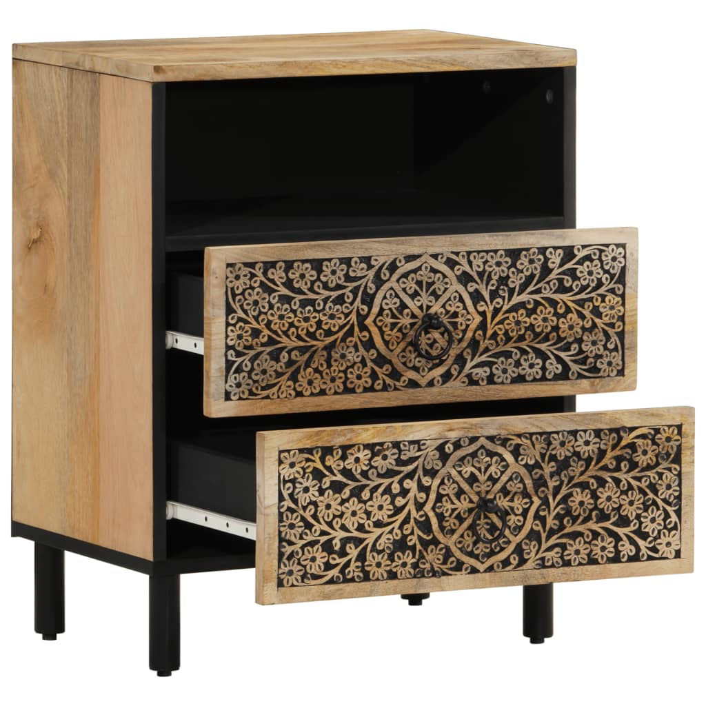 Table de chevet 50x33x60 cm bois de manguier massif - XIOS