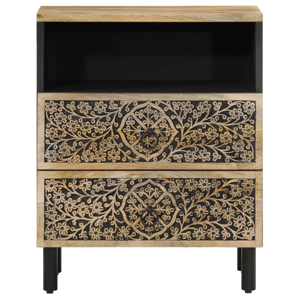 Table de chevet 50x33x60 cm bois de manguier massif - XIOS