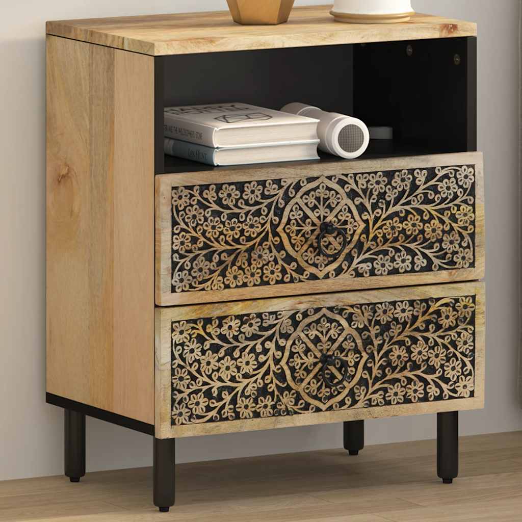Table de chevet 50x33x60 cm bois de manguier massif - XIOS