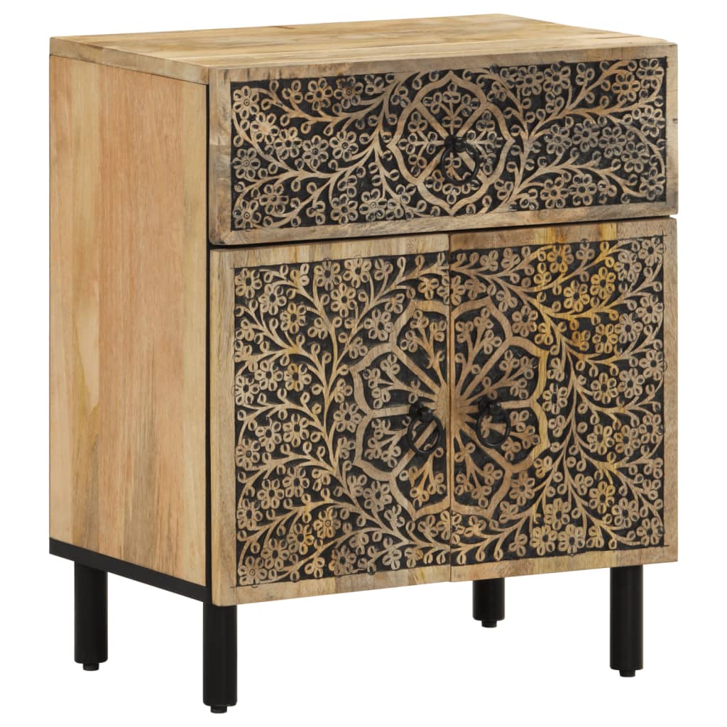 Table de chevet 50x33x60 cm bois de manguier massif - XIOS