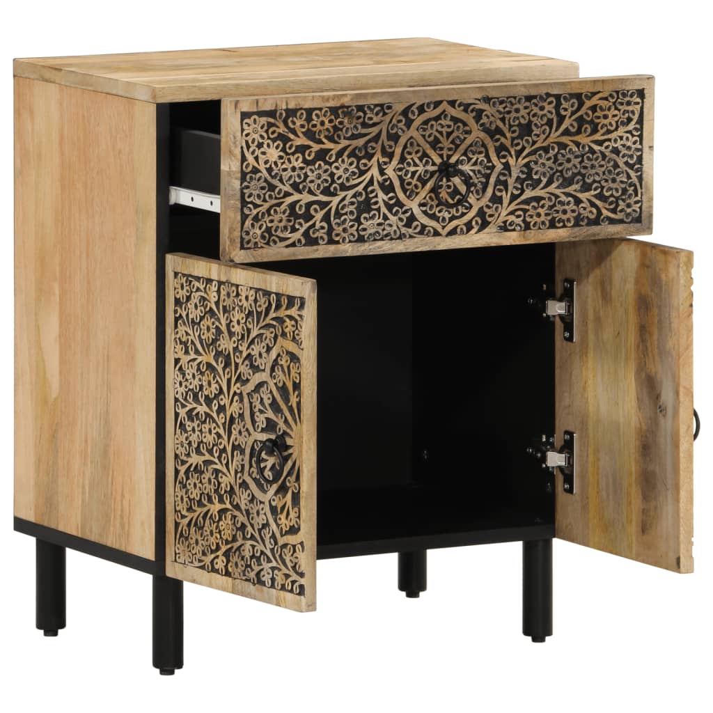 Table de chevet 50x33x60 cm bois de manguier massif - XIOS