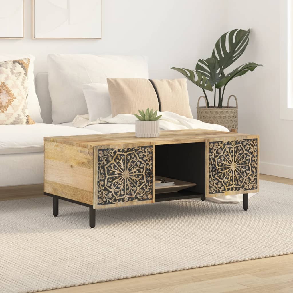 Table basse 100x54x40 cm bois de manguier massif - XIOS