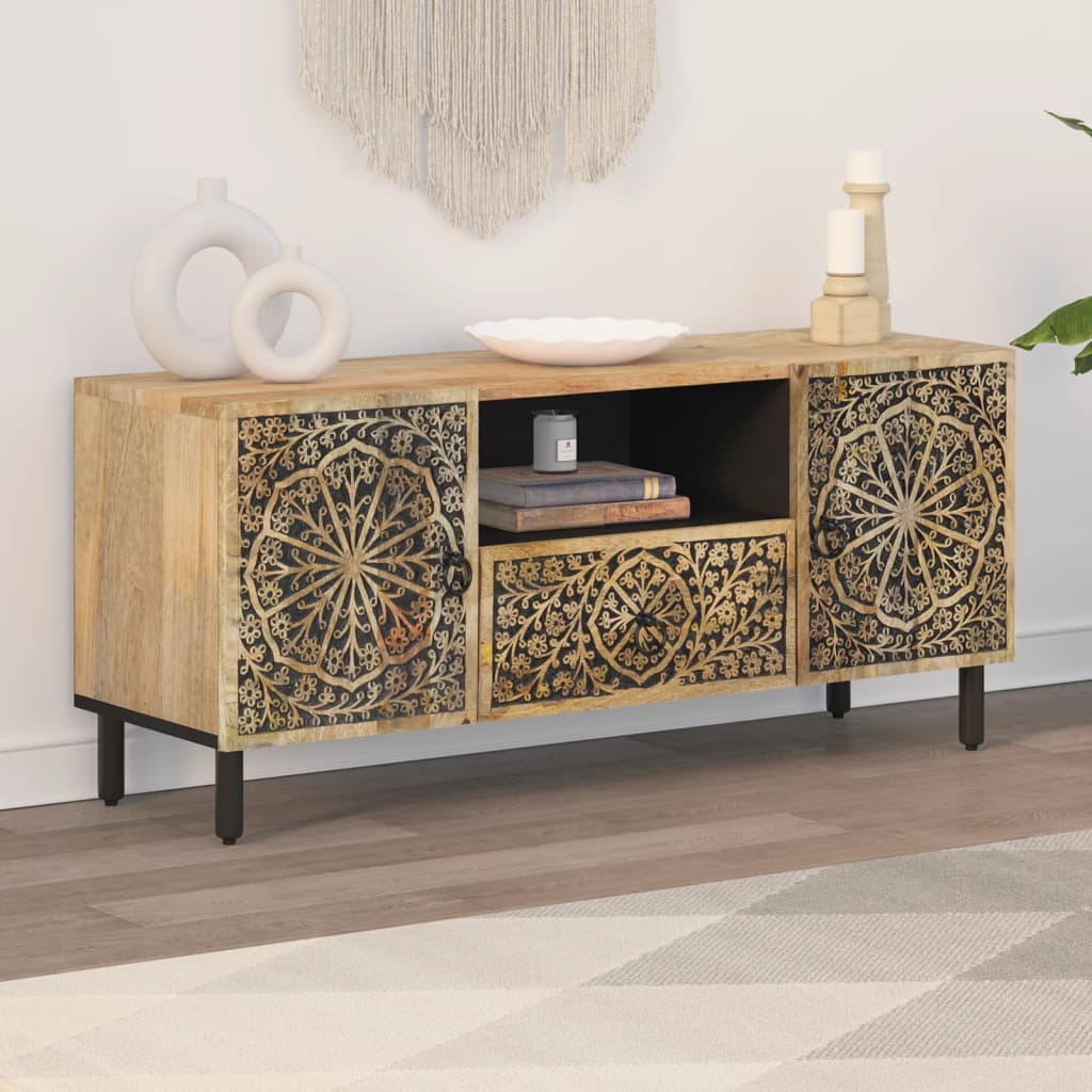 Meuble TV 105x33x46 cm Bois massif de manguier - XIOS